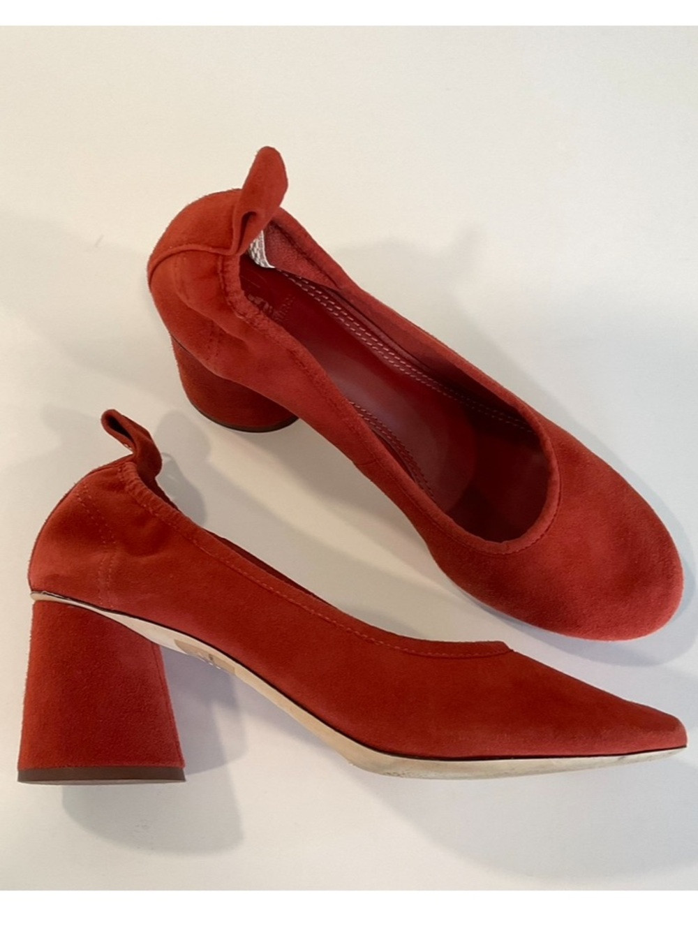 TORY BURCH Therese Suede Heel Pump Warm Terra Cotta Size 8.5